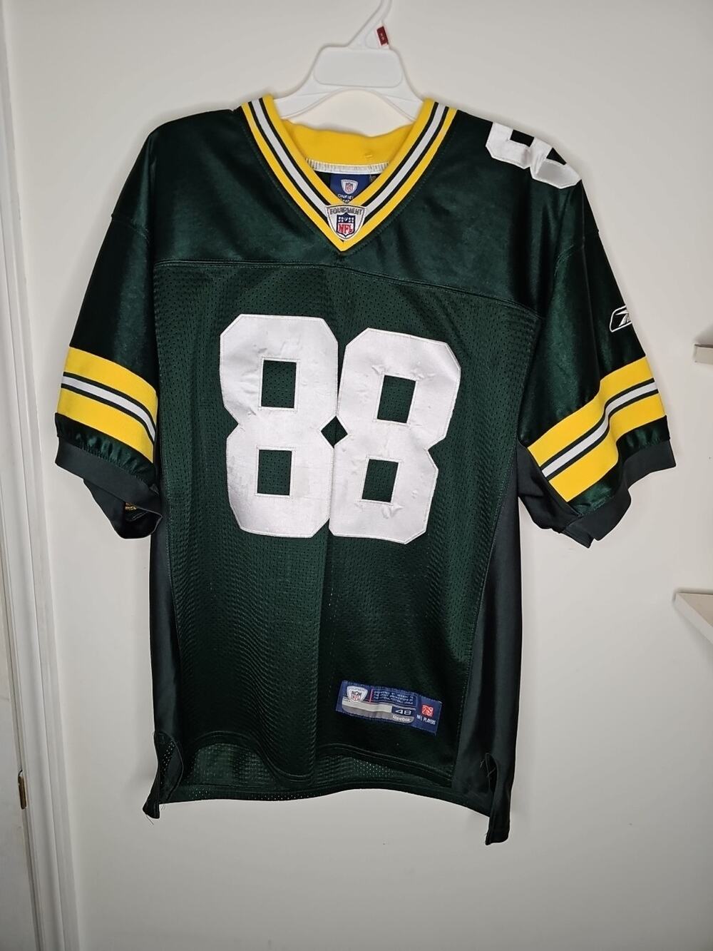 Jermichael Finley Green Bay Packers Reebok On Field Sewn Jersey Sz 48